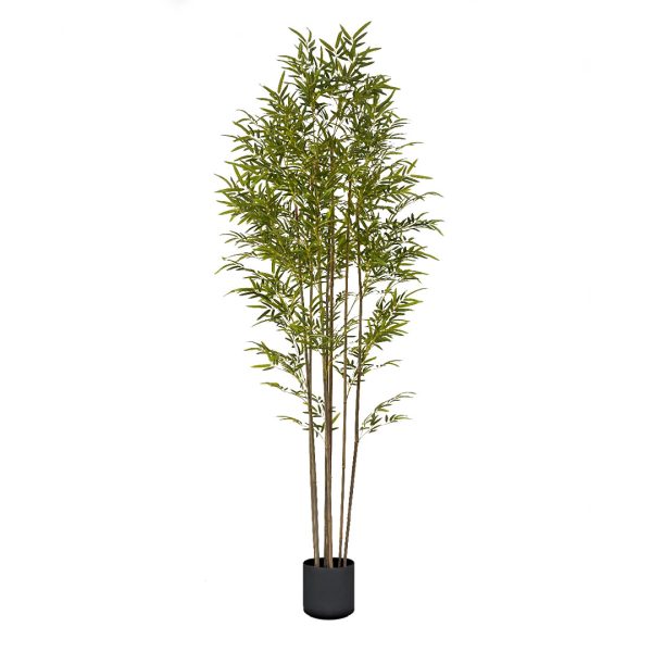 1-SOGA 240cm Lucky Bamboo Tree Bambusa Vulgaris Artificial Plant w/ 7 Branches Home Accent Decor