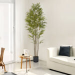 4-SOGA 2X 240cm Lucky Bamboo Tree Bambusa Vulgaris Artificial Plant w/ 7 Branches Home Accent Decor