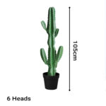 2-SOGA 105cm Green Artificial Indoor Cactus Tree Fake Plant Simulation Decorative 6 Heads