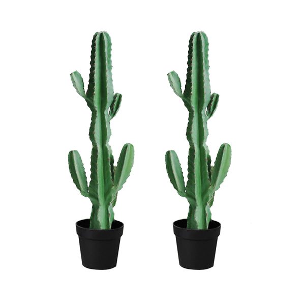 1-SOGA 2X 105cm Green Artificial Indoor Cactus Tree Fake Plant Simulation Decorative 6 Heads