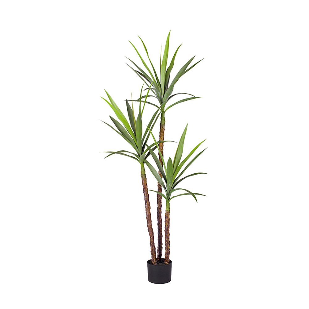 1-SOGA 150cm Artificial Natural Green Dracaena Yucca Tree Fake Tropical Indoor Plant Home Office Decor