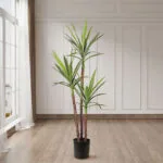 3-SOGA 150cm Artificial Natural Green Dracaena Yucca Tree Fake Tropical Indoor Plant Home Office Decor
