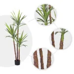 4-SOGA 150cm Artificial Natural Green Dracaena Yucca Tree Fake Tropical Indoor Plant Home Office Decor
