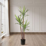 3-SOGA 4X 150cm Artificial Natural Green Dracaena Yucca Tree Fake Tropical Indoor Plant Home Office Decor