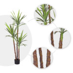 4-SOGA 4X 150cm Artificial Natural Green Dracaena Yucca Tree Fake Tropical Indoor Plant Home Office Decor
