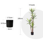 2-SOGA 180cm Artificial Natural Green Dracaena Yucca Tree Fake Tropical Indoor Plant Home Office Decor