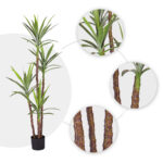 4-SOGA 180cm Artificial Natural Green Dracaena Yucca Tree Fake Tropical Indoor Plant Home Office Decor