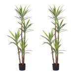 1-SOGA 2X 180cm Artificial Natural Green Dracaena Yucca Tree Fake Tropical Indoor Plant Home Office Decor