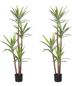 1-SOGA 2X 180cm Artificial Natural Green Dracaena Yucca Tree Fake Tropical Indoor Plant Home Office Decor