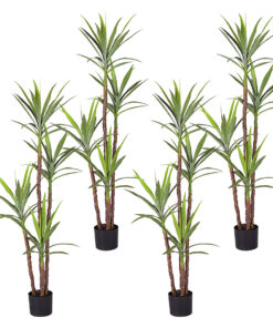 1-SOGA 4X 180cm Artificial Natural Green Dracaena Yucca Tree Fake Tropical Indoor Plant Home Office Decor