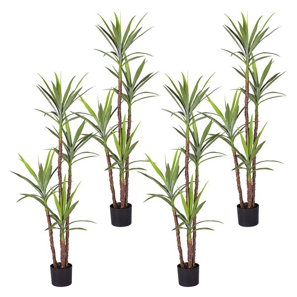 1-SOGA 4X 180cm Artificial Natural Green Dracaena Yucca Tree Fake Tropical Indoor Plant Home Office Decor