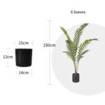 2-SOGA 150cm Artificial Green Rogue Hares Foot Fern Tree Fake Tropical Indoor Plant Home Office Decor