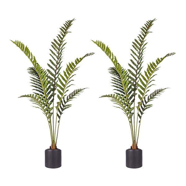 1-SOGA 2X 150cm Artificial Green Rogue Hares Foot Fern Tree Fake Tropical Indoor Plant Home Office Decor