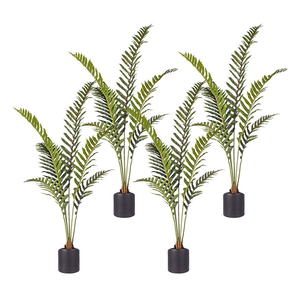 1-SOGA 4X 150cm Artificial Green Rogue Hares Foot Fern Tree Fake Tropical Indoor Plant Home Office Decor