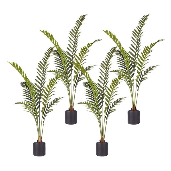1-SOGA 4X 150cm Artificial Green Rogue Hares Foot Fern Tree Fake Tropical Indoor Plant Home Office Decor