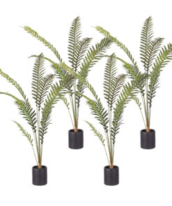 1-SOGA 4X 210cm Artificial Green Rogue Hares Foot Fern Tree Fake Tropical Indoor Plant Home Office Decor