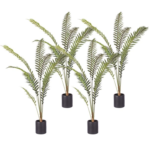 1-SOGA 4X 210cm Artificial Green Rogue Hares Foot Fern Tree Fake Tropical Indoor Plant Home Office Decor