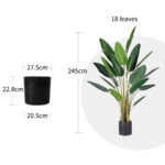 2-SOGA 245cm Artificial Giant Green Birds of Paradise Tree Fake Tropical Indoor Plant Home Office Decor