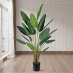 3-SOGA 245cm Artificial Giant Green Birds of Paradise Tree Fake Tropical Indoor Plant Home Office Decor