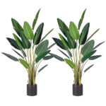 1-SOGA 2X 245cm Artificial Giant Green Birds of Paradise Tree Fake Tropical Indoor Plant Home Office Decor