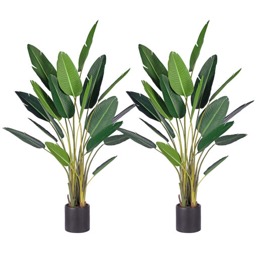 1-SOGA 2X 245cm Artificial Giant Green Birds of Paradise Tree Fake Tropical Indoor Plant Home Office Decor