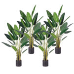 1-SOGA 4X 245cm Artificial Giant Green Birds of Paradise Tree Fake Tropical Indoor Plant Home Office Decor