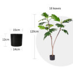 2-SOGA 120cm Artificial Natural Green Split-Leaf Philodendron Tree Fake Tropical Indoor Plant Home Office Decor
