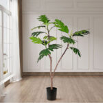 3-SOGA 120cm Artificial Natural Green Split-Leaf Philodendron Tree Fake Tropical Indoor Plant Home Office Decor