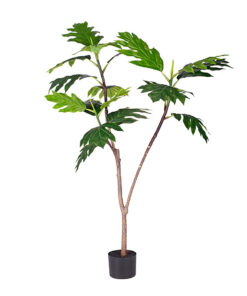 1-SOGA 120cm Artificial Natural Green Split-Leaf Philodendron Tree Fake Tropical Indoor Plant Home Office Decor