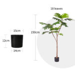 2-SOGA 150cm Artificial Natural Green Split-Leaf Philodendron Tree Fake Tropical Indoor Plant Home Office Decor