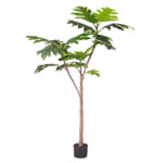 1-SOGA 150cm Artificial Natural Green Split-Leaf Philodendron Tree Fake Tropical Indoor Plant Home Office Decor