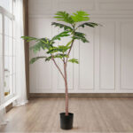 3-SOGA 150cm Artificial Natural Green Split-Leaf Philodendron Tree Fake Tropical Indoor Plant Home Office Decor