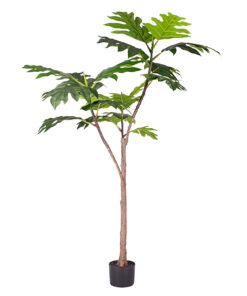 1-SOGA 150cm Artificial Natural Green Split-Leaf Philodendron Tree Fake Tropical Indoor Plant Home Office Decor