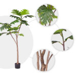 4-SOGA 150cm Artificial Natural Green Split-Leaf Philodendron Tree Fake Tropical Indoor Plant Home Office Decor