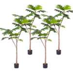 1-SOGA 4X 150cm Artificial Natural Green Split-Leaf Philodendron Tree Fake Tropical Indoor Plant Home Office Decor