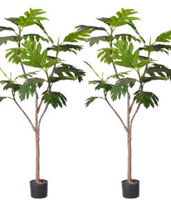 1-SOGA 2X 180cm Artificial Natural Green Split-Leaf Philodendron Tree Fake Tropical Indoor Plant Home Office Decor