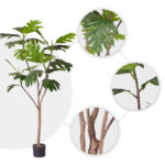4-SOGA 2X 180cm Artificial Natural Green Split-Leaf Philodendron Tree Fake Tropical Indoor Plant Home Office Decor