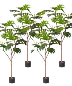 1-SOGA 4X 180cm Artificial Natural Green Split-Leaf Philodendron Tree Fake Tropical Indoor Plant Home Office Decor