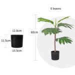 2-SOGA 2X 60cm Artificial Natural Green Split-Leaf Philodendron Tree Fake Tropical Indoor Plant Home Office Decor