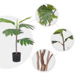 4-SOGA 2X 60cm Artificial Natural Green Split-Leaf Philodendron Tree Fake Tropical Indoor Plant Home Office Decor