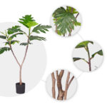4-SOGA 2X 90cm Artificial Natural Green Split-Leaf Philodendron Tree Fake Tropical Indoor Plant Home Office Decor