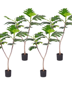 1-SOGA 4X 90cm Artificial Natural Green Split-Leaf Philodendron Tree Fake Tropical Indoor Plant Home Office Decor