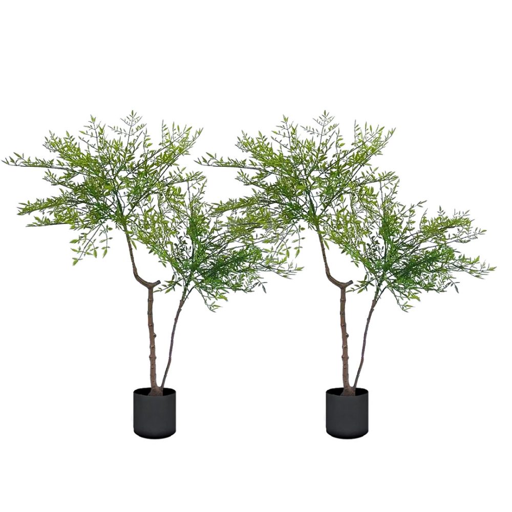 1-SOGA 2X 120cm Nandina Heavenly Bamboo Tree Artificial Plant Home Accent Decor