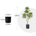 2-SOGA 120cm Artificial Natural Green Schefflera Dwarf Umbrella Tree Fake Tropical Indoor Plant Home Office Decor