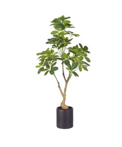 1-SOGA 120cm Artificial Natural Green Schefflera Dwarf Umbrella Tree Fake Tropical Indoor Plant Home Office Decor