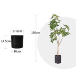 2-SOGA 160cm Artificial Natural Green Schefflera Dwarf Umbrella Tree Fake Tropical Indoor Plant Home Office Decor