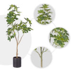 4-SOGA 160cm Artificial Natural Green Schefflera Dwarf Umbrella Tree Fake Tropical Indoor Plant Home Office Decor