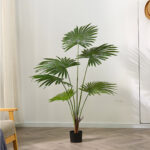 3-SOGA 2X 120cm Artificial Natural Green Fan Palm Tree Fake Tropical Indoor Plant Home Office Decor