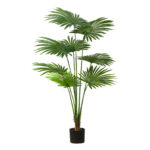 1-SOGA 150cm Artificial Natural Green Fan Palm Tree Fake Tropical Indoor Plant Home Office Decor