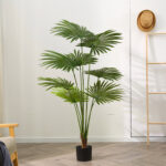 3-SOGA 150cm Artificial Natural Green Fan Palm Tree Fake Tropical Indoor Plant Home Office Decor